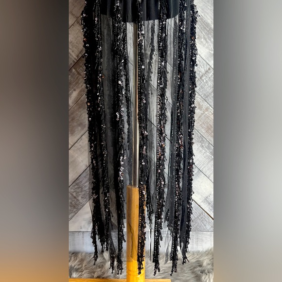 COSMOPOLITAN DRESS THE POPULATION NWT VALENCIA SLEEVELESS FRINGE MIDI DRESS - Picture 12 of 16